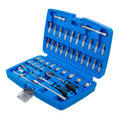 BGS Nasadni ključ i set bitova, 4-14mm, 1/4", 46/1